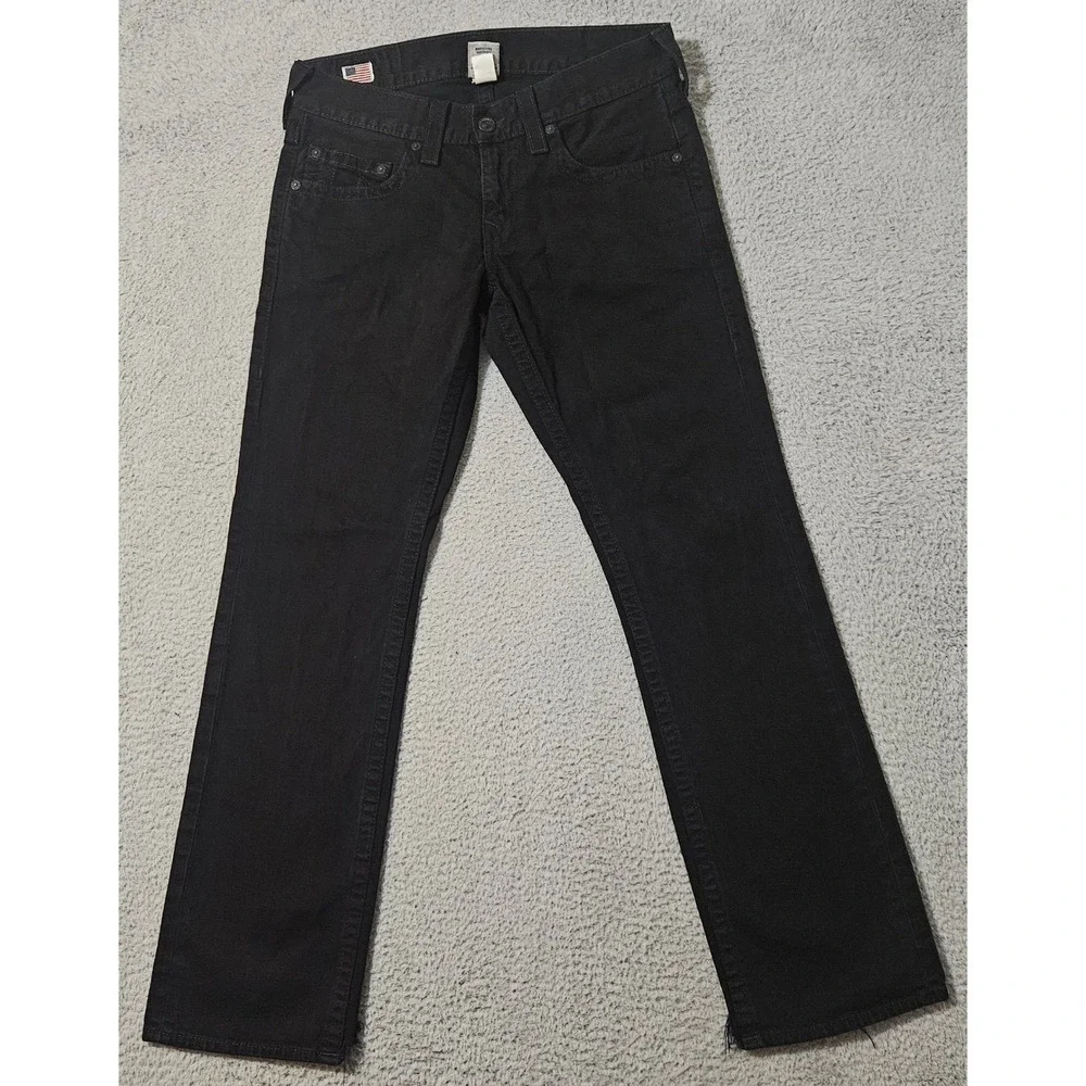 Y2K Bobby True Religion Black Jeans Distressed Made in USA Size 34 x 34